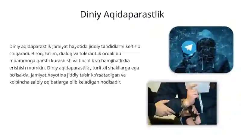 Diniy aqidaparaslik. Ekstrimizm paydo bo'lishi ijtimoiy tarixiy zamini va rivojlanishi. 2