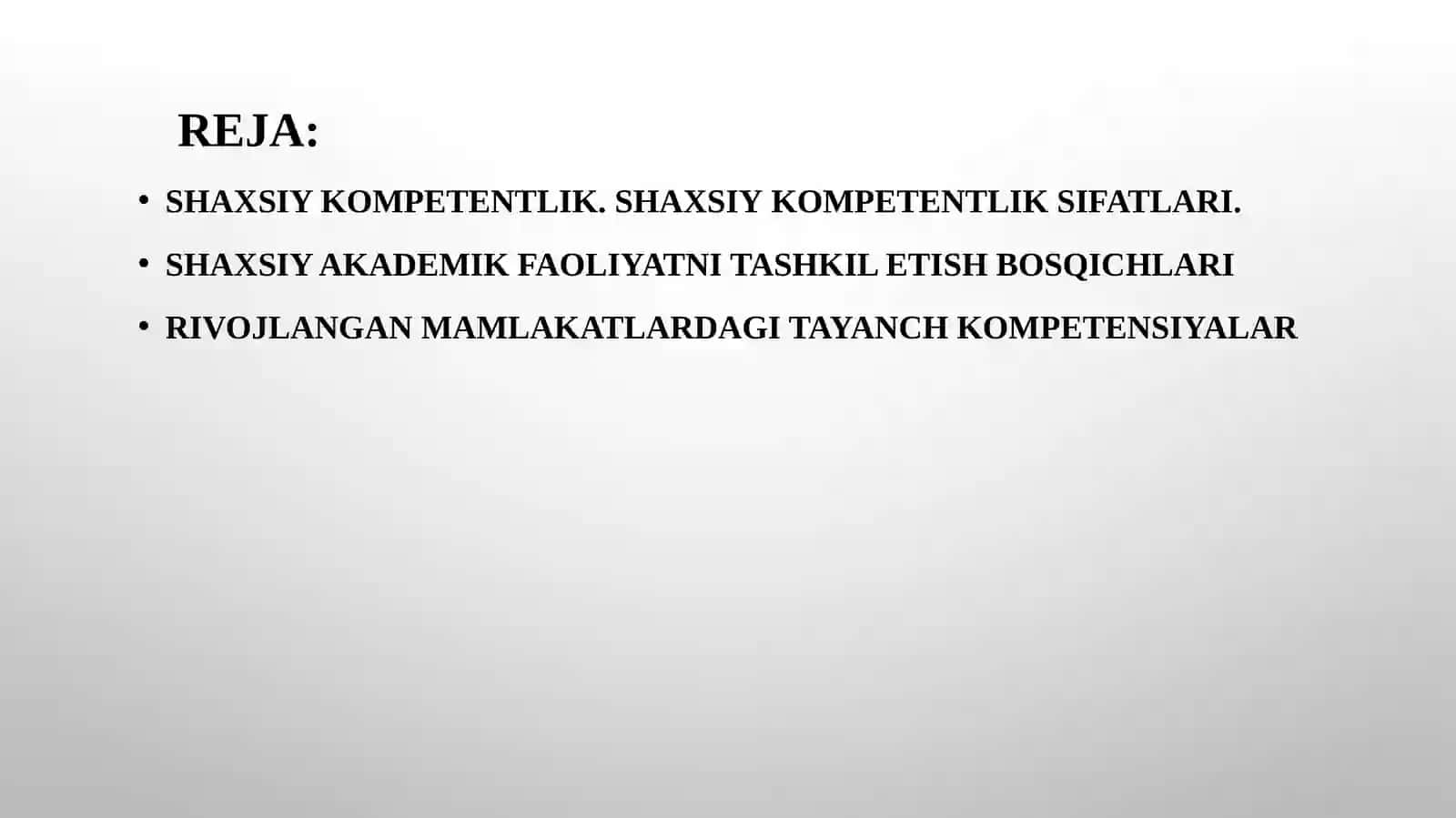 Shaxsiyakademik faoliyatni tashkilotish 2