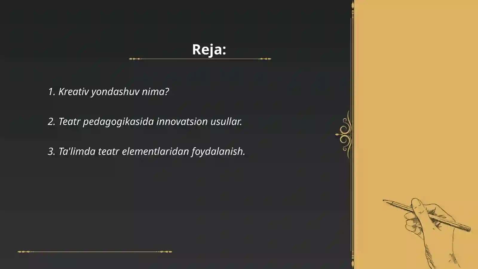 Teatr pedagogikasi imkoniyatdan foydalanishda kreativ yondashuv 2