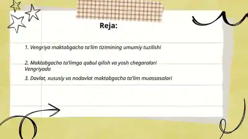 Vengriya ta'lim tizimi. maktabgacha ta'lim 2