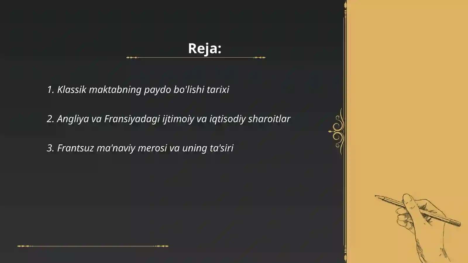 Klassik maktabning paydo bo'lishi tarixi 2