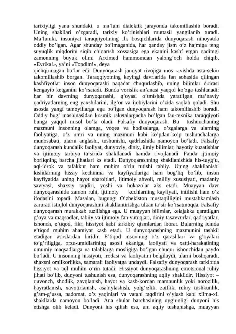 Falsafiy dunyoqarash,uning xususiyatlari va asosiy tamoyillari 2