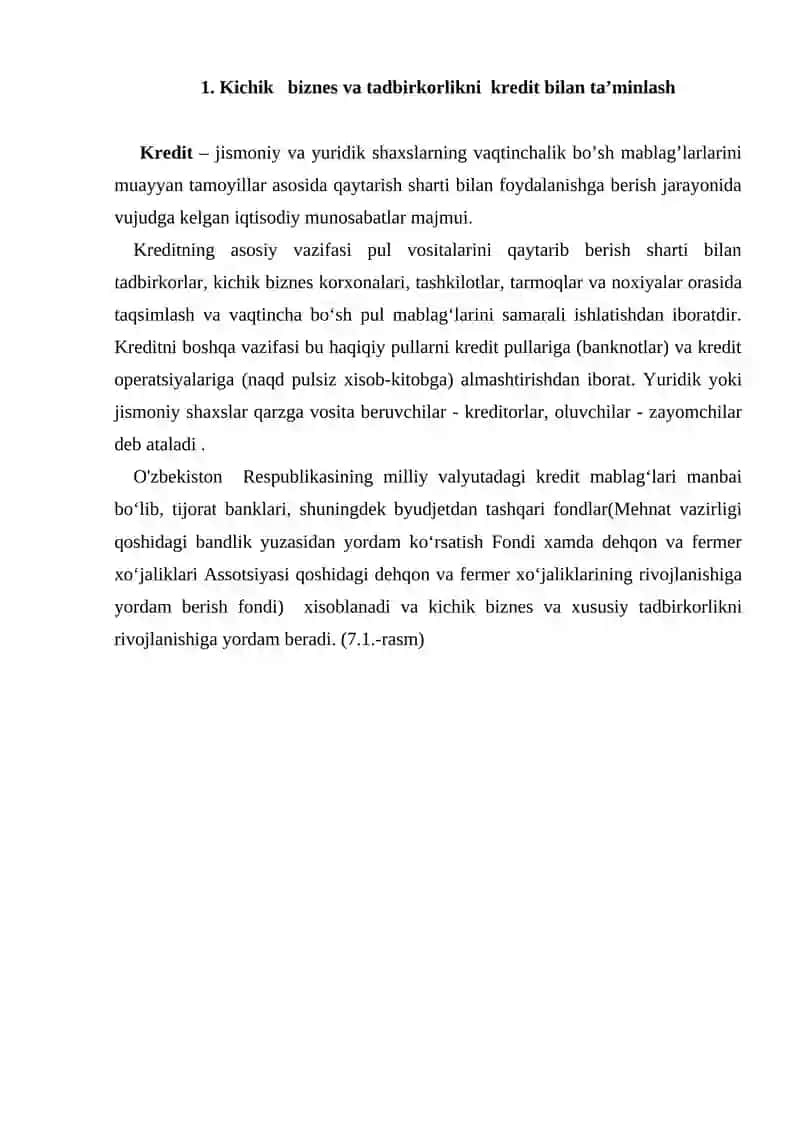 BIZNESNI KREDIT BILAN TA’MINLASH TURLARI. 2