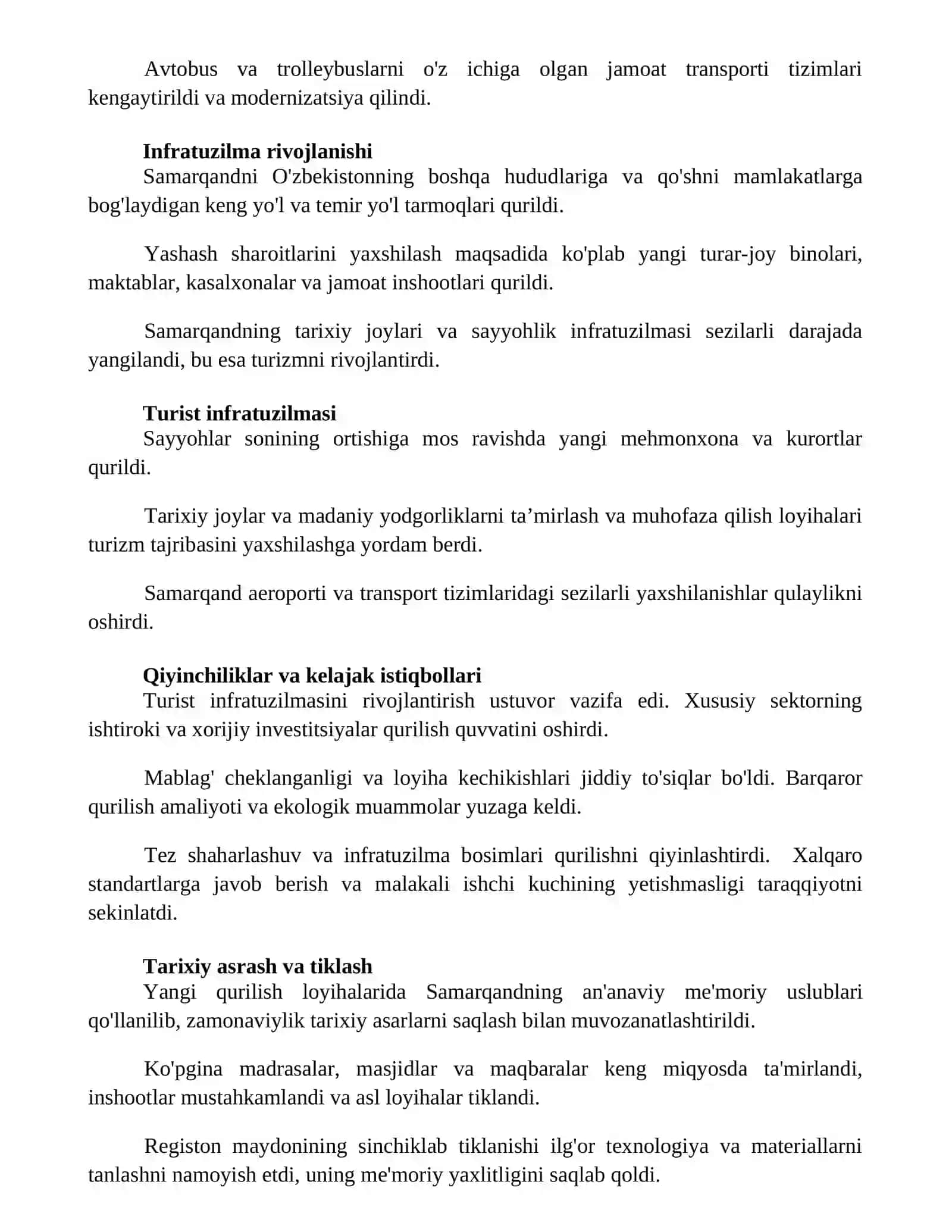 Samarqanddagi bunyodkorlik ishlari 2