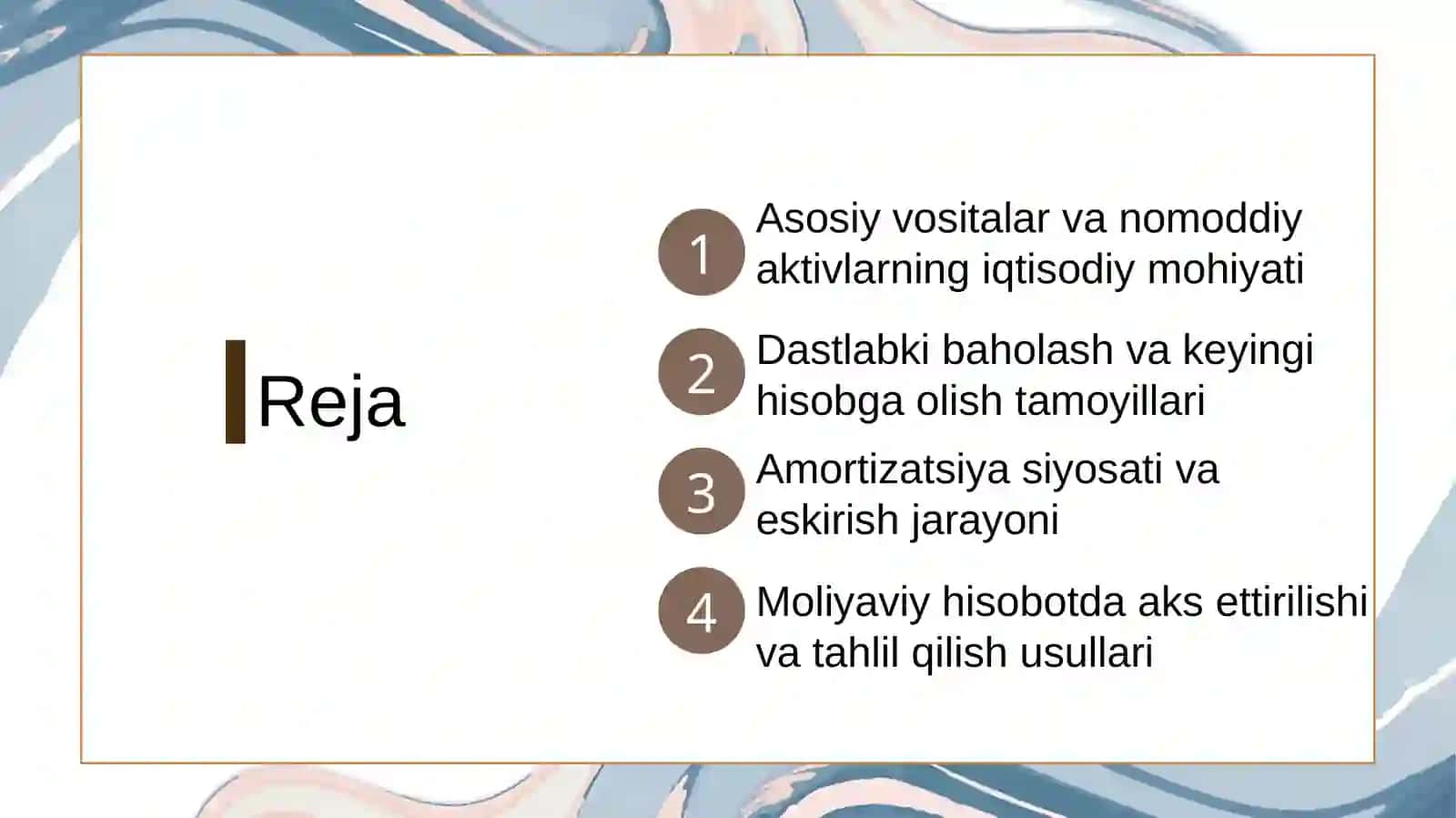 Asosiy vositalar va nomoddiy aktivlar hisobi 2