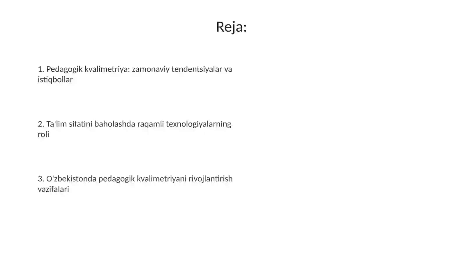 Pedagogik kvalimetriya fanining zamon talablariga mos tashkil etishini nazorat qilish imkoniyatlari 2