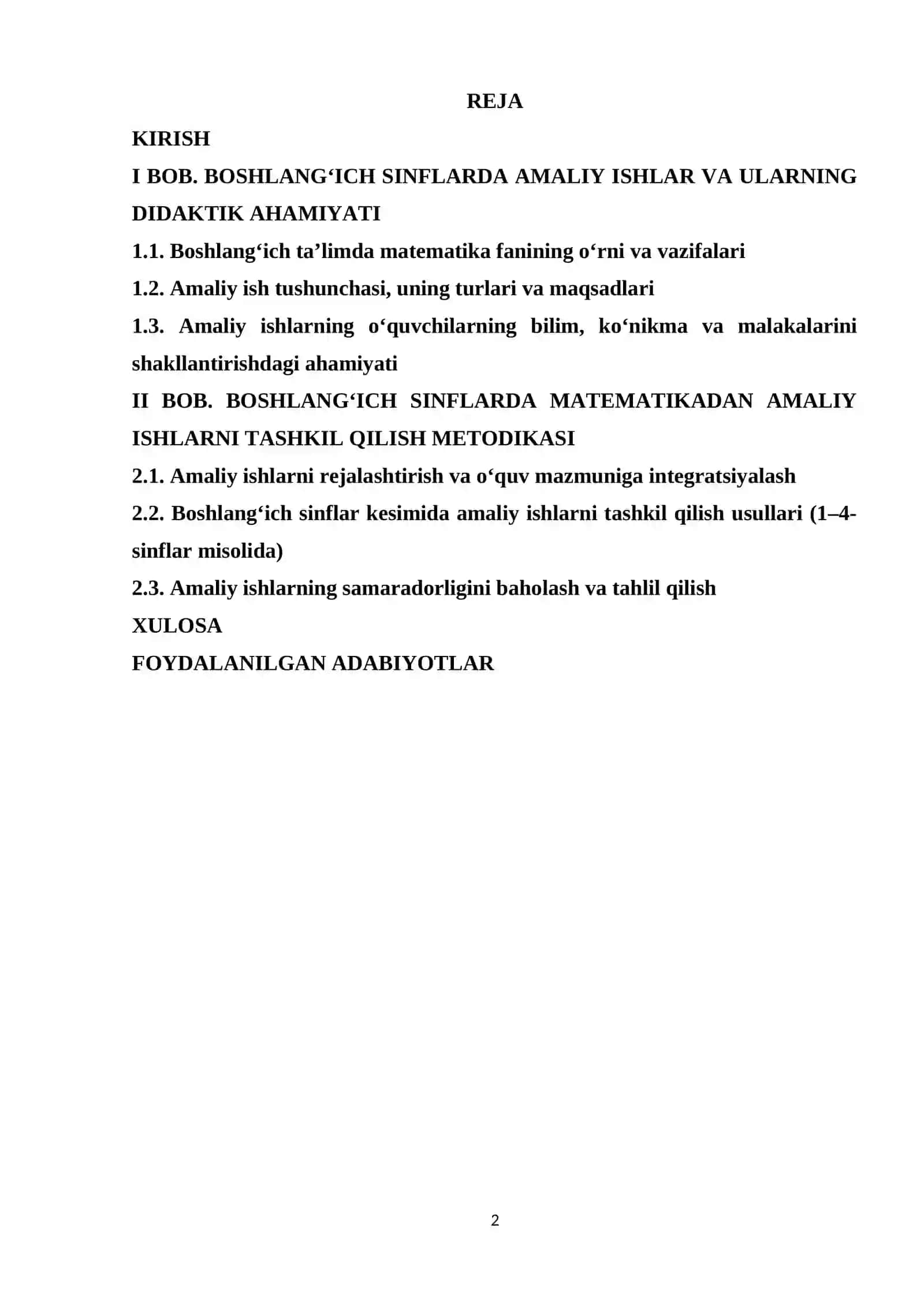 Boshlang’ich sinflarda matematikadan amaliy ishlar va ularni tashkil qilish metodikasi 2