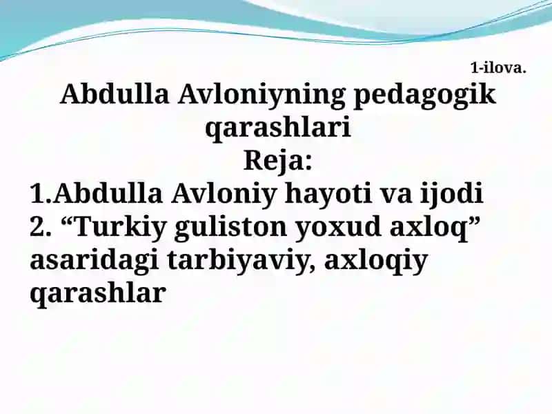Abdulla Avloniyning pedagogik qarashlari 2