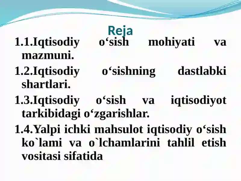 Iqtisodiy O'Sish 2