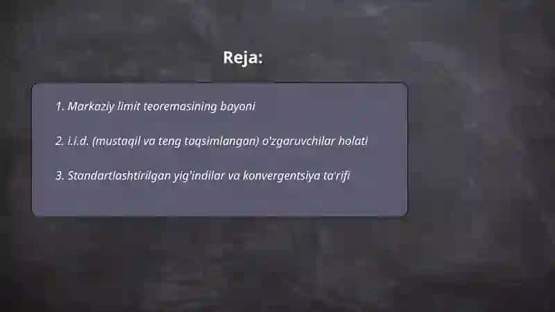 Markaziy limit teoremasi 2