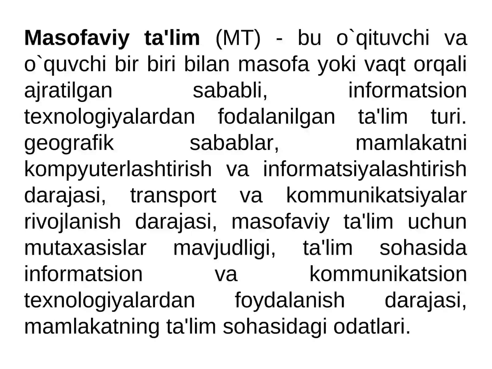 Masofaviy ta'lim(MT) 2