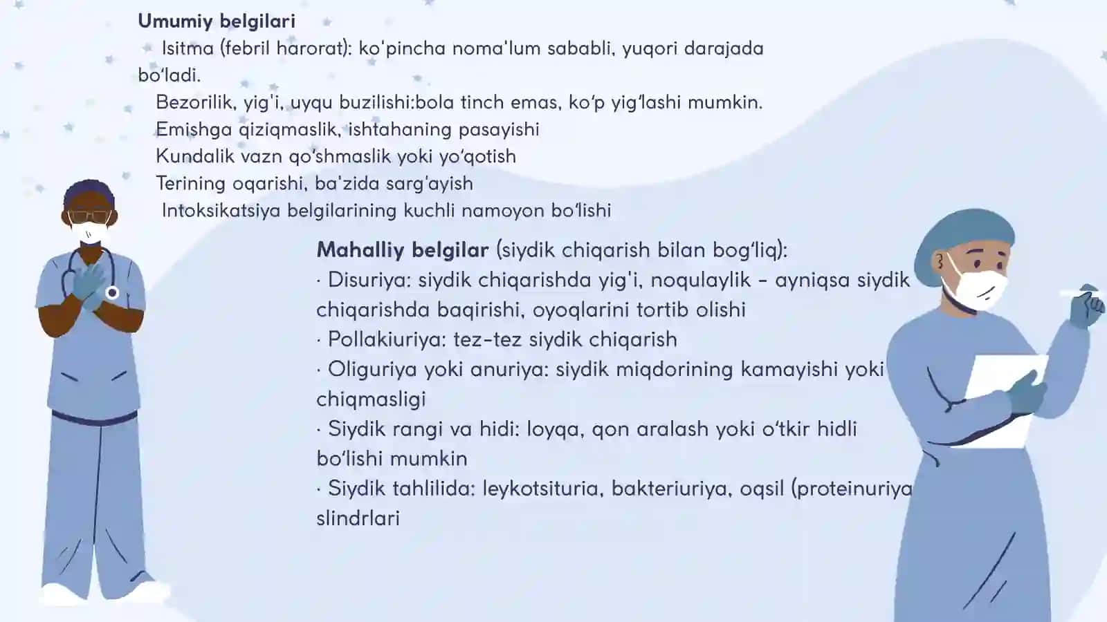 Siydik hosil qilish va chiqarish tizimining jarohatlanish semiotikasi 2