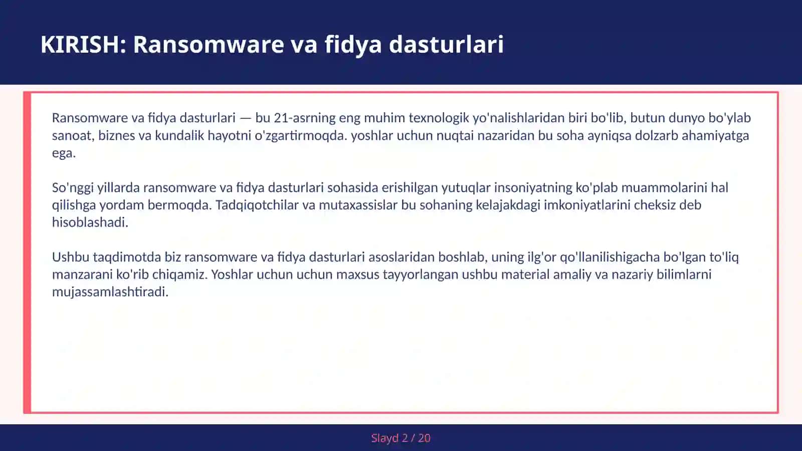 Ransomware va fidya dasturlari 2