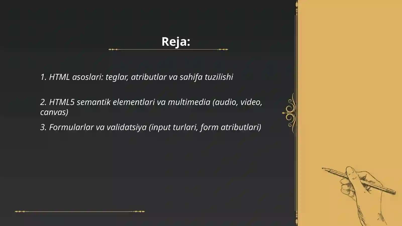 HTML asoslari 2