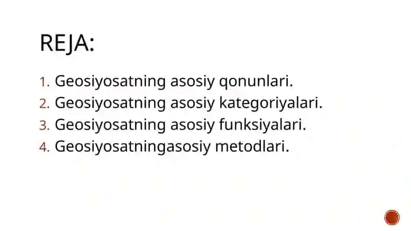 Geosiyosatning asosiy qonunlari, metodlari va funktsiyalari 2