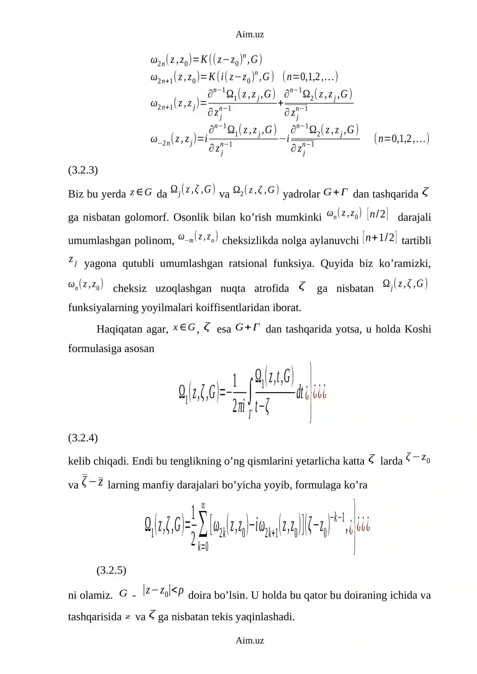 Umumlashgan analitik funksiyalar to’la sistemalari 2