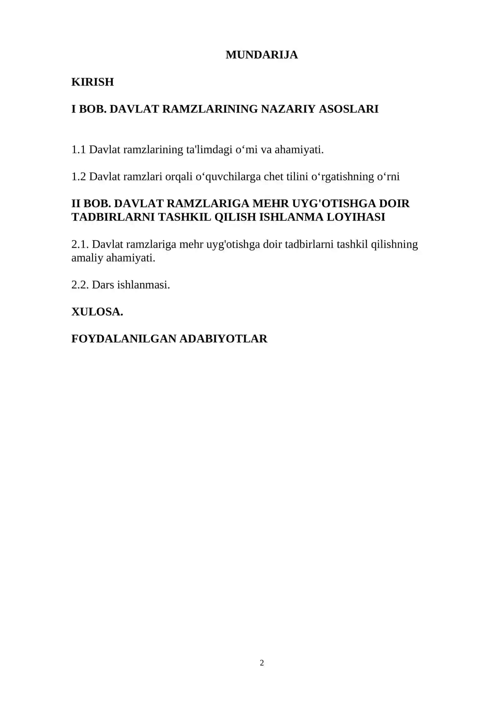 DAVLAT RAMZLARIGA MEHR UYG'OTISHGA DOIR TADBIRLARNI TASHKIL QILISH 2