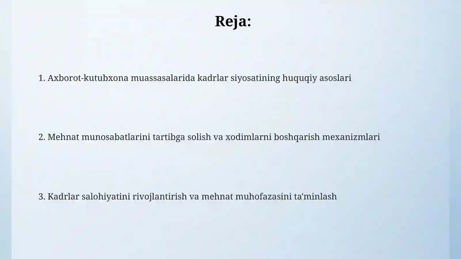 Kutubxona -axborot muassasalarida kadrlar siyosati 2