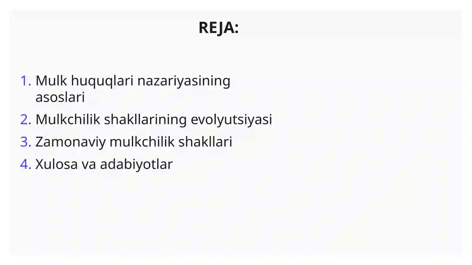 Mulk Huquqlari Nazariyasi va Mulkchilik Shakllarining Rivojlanish Evolyutsiyasi 2