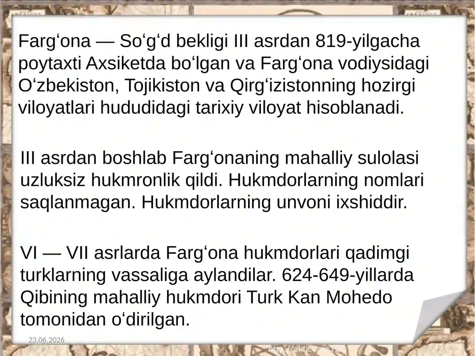 Farģona vodiysi qadimgi davlatchiligi masalasi 2