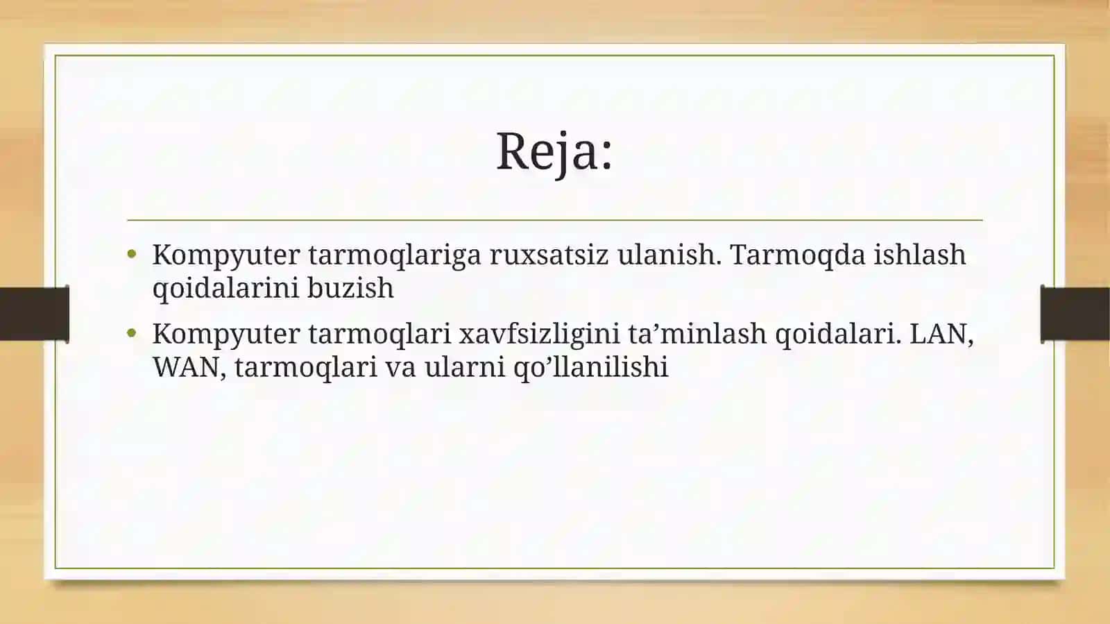 Kompyutertarmoqlariga ruxsatsiz kirish va buzish 2