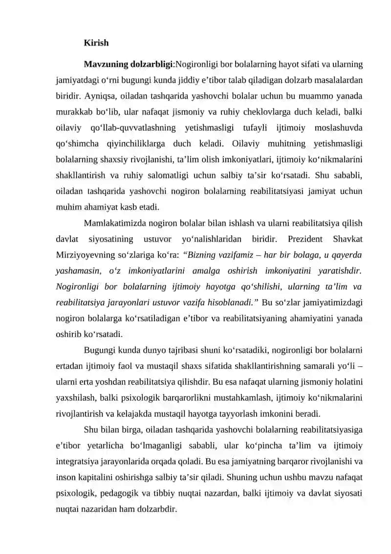 Nogironligi bor bolalar reabilitatsiyasi 2