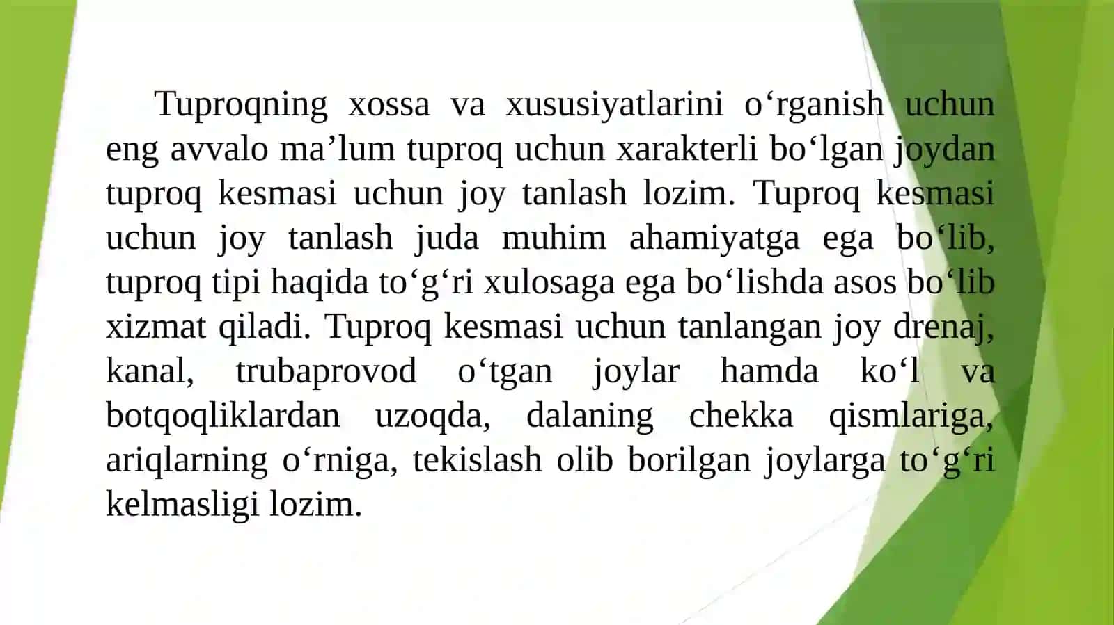 Tu-proq kesmasini qazish usullari va texnikasi 2