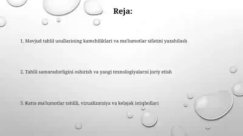 Tahlil usullarini takomillashtirish masalalari 2