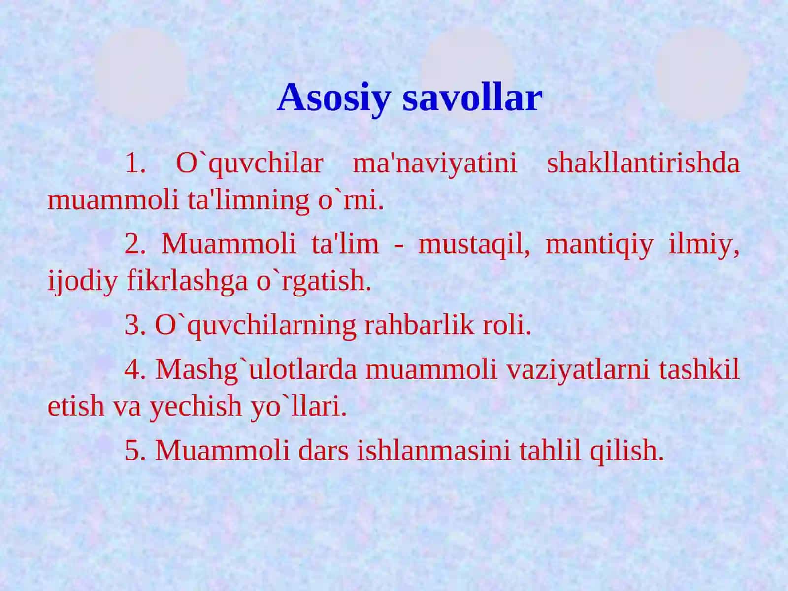 Muammoli ta'lim tеxnologiyalarini ona tili va adabiyot darslariga tatbiq etish 2