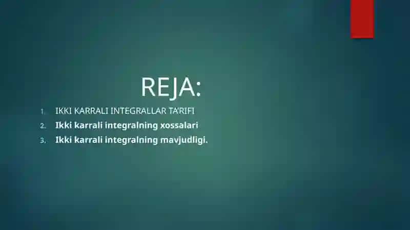 Ikki karrali integrallar 2
