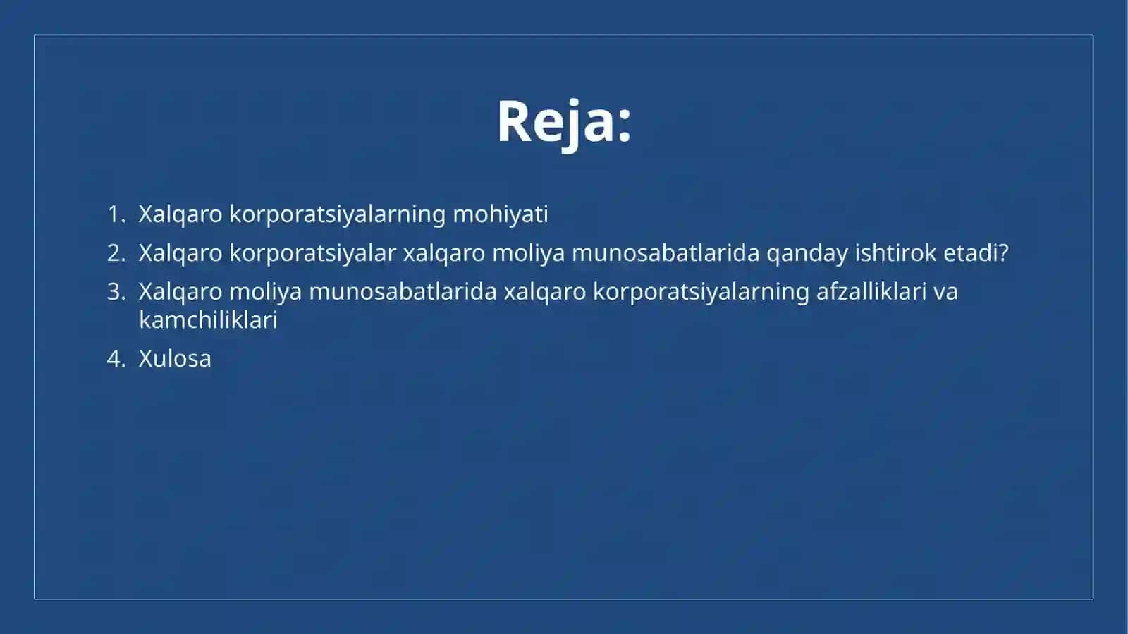 Xalqaro korporatsiyalar xalqaro moliya munosabatlari subyekti sifatida 2