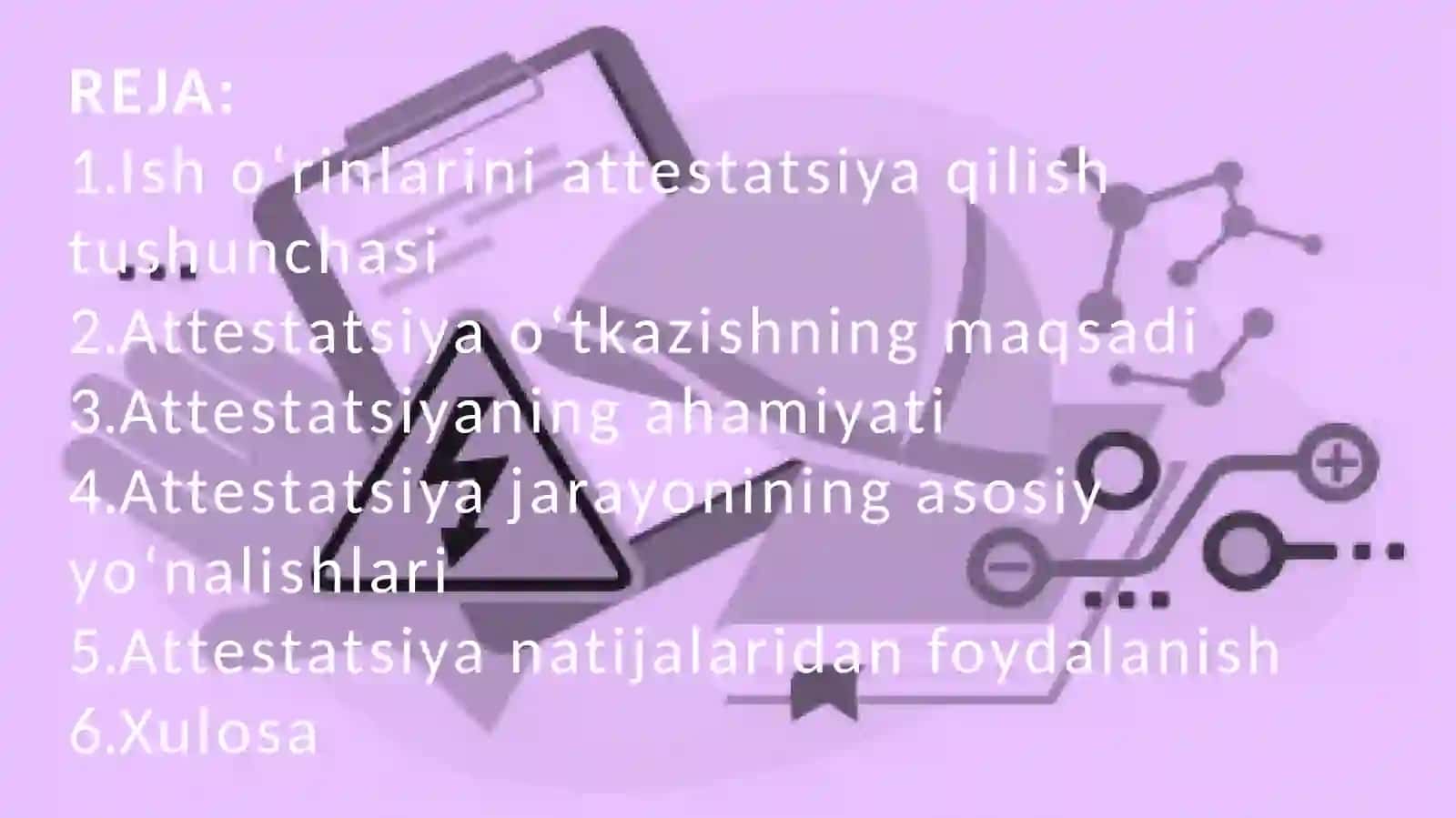 Ishlab chiqarish bo'limlari xonalarini attestatsiyadan o'tkazish 2