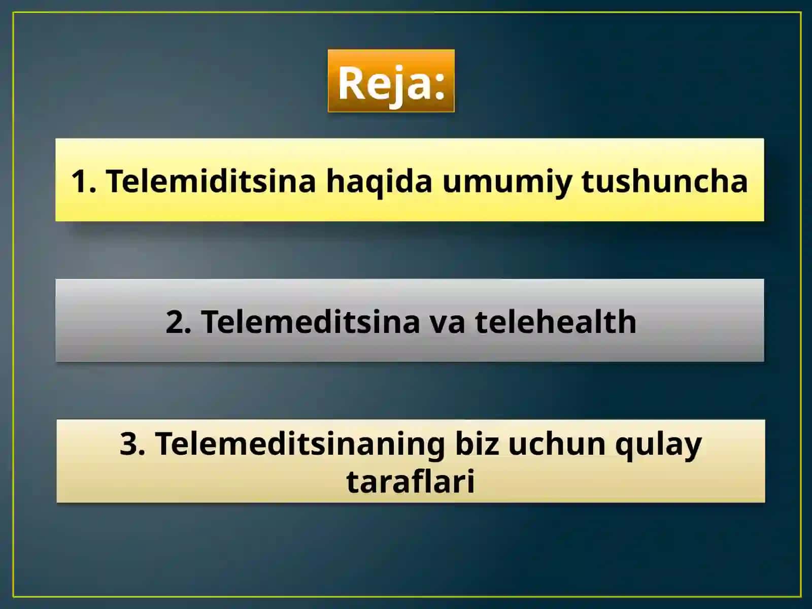 Tibbiyotda axborot texnologiyalari fani 2