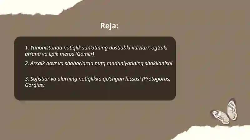 Yunonistonda notiqlik sanʼati tarixi haqida 2