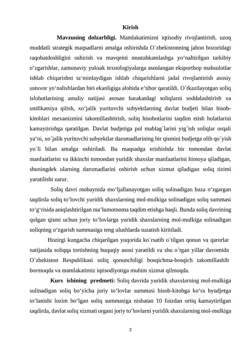 Yuridik shaxslardan undirilgan soliqlar va boshqa majburiy to’lovlar tarkibi 2