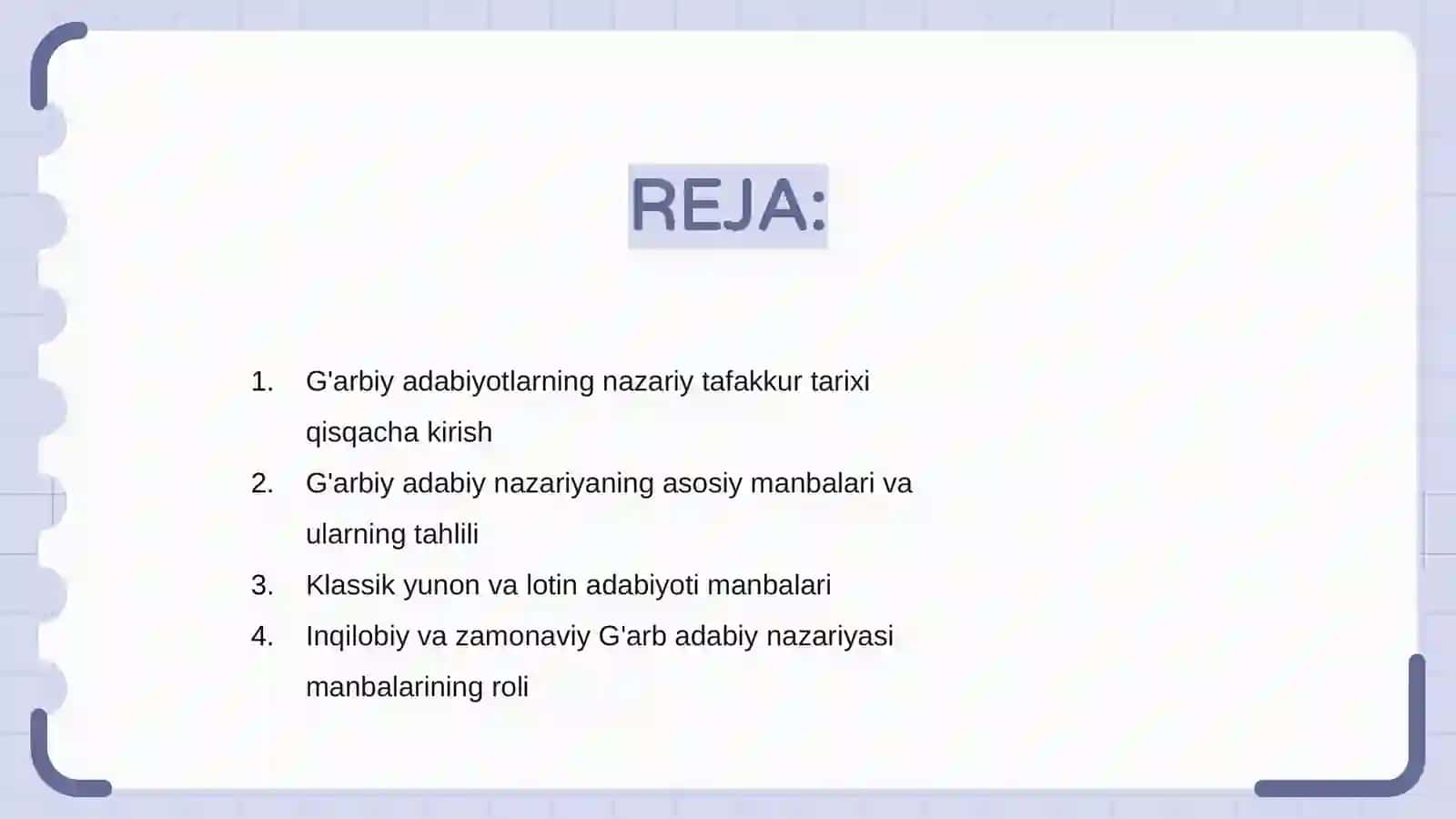 G'arbiy adabiy nazariy tafakkur tarixiga oid manbalar tahlili 2