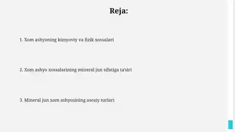Mineral paxta xom ashyosi xossalari 2
