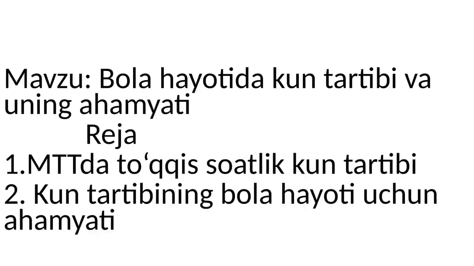 Maktabgacha ta’lim yo‘nalishi 104-guruh talabasi Bikirova Xolnisaning mustqail ta’lim taqdimoti 2