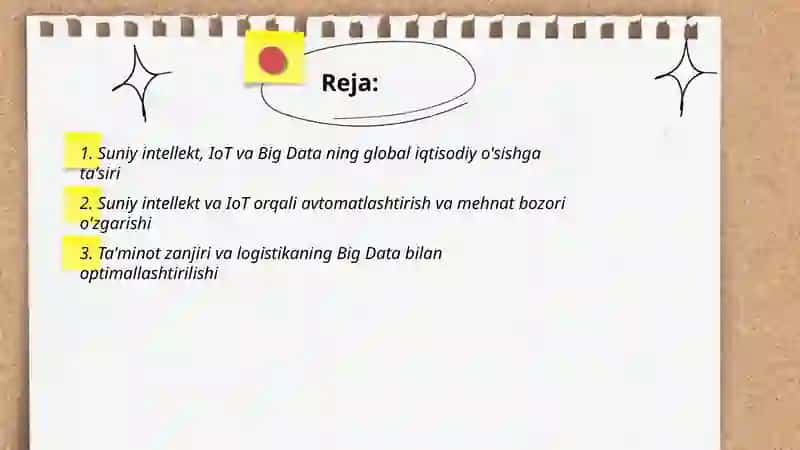 Suniy intellekt IoT va Big dataning global iqtisodiyotga tasiri 2