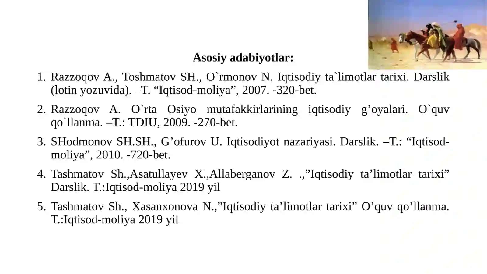 O‘rta Osiyo mutafakkirlarining iqtisodiy g’oyalari 2