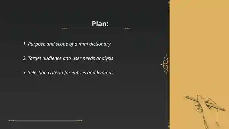 Compiling and presenting a mini dictionary 2