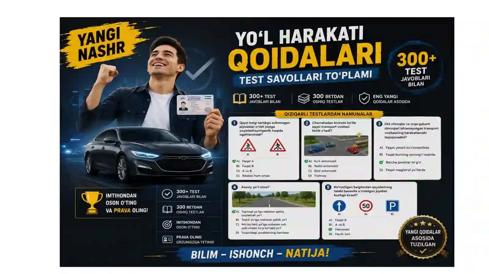 Avtotest savollari javoblari bilan 2