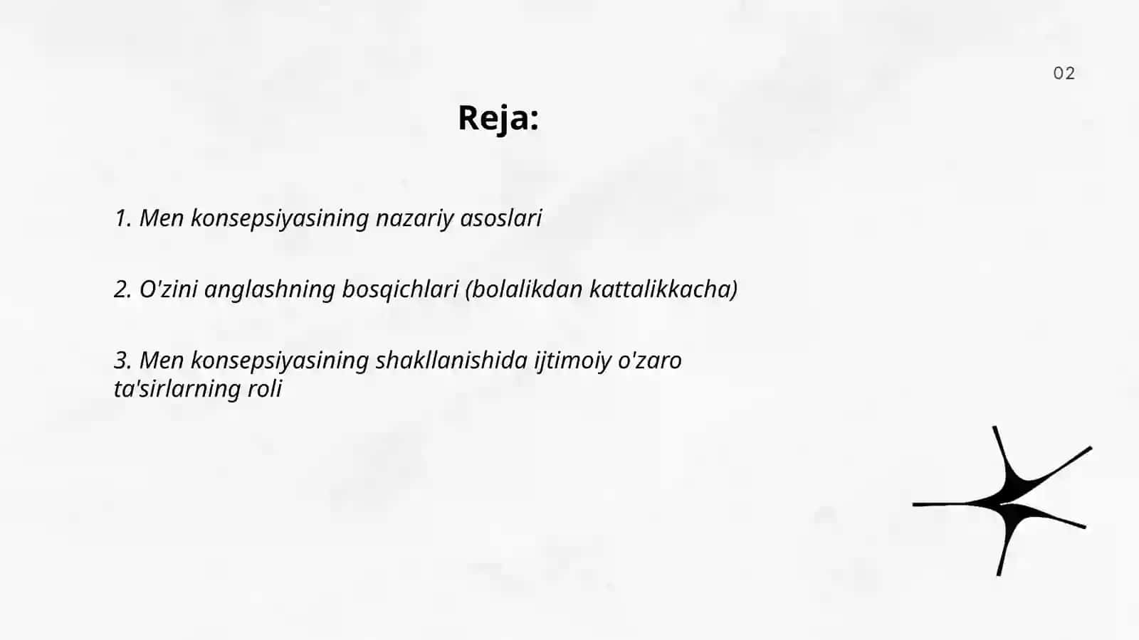 Men konsepsiyasi va o'zini anglash jarayonining pisxalogik mexanizmilari 2