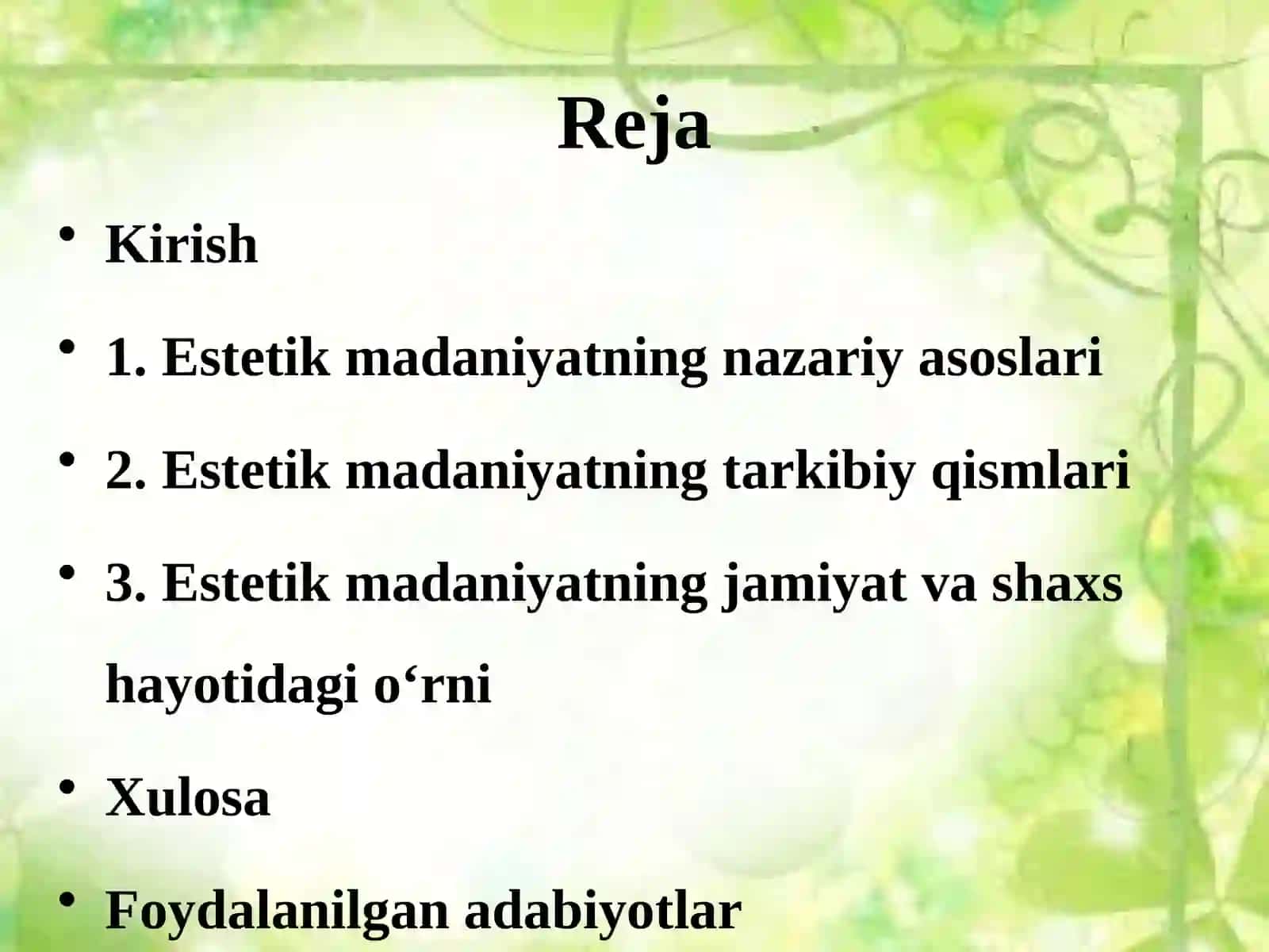 Estetik madaniyatning tarkibi 2