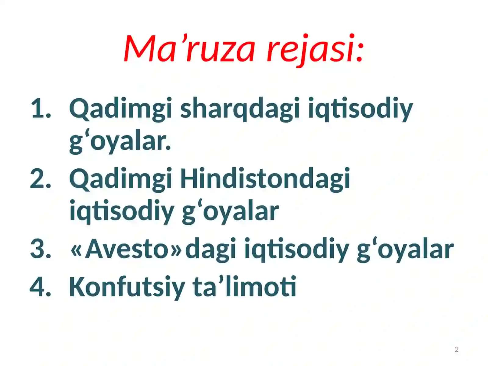 QADIMGI DUNYO IQTISODIY G‘OYALARI 2