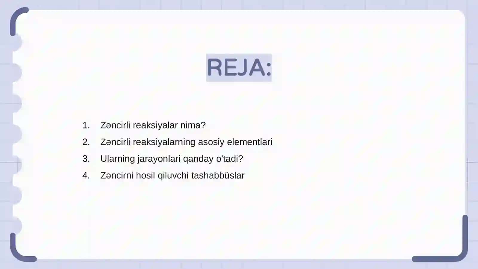 Zanjirli reaksiyalar vа ulаrning elеmеntаr jаrаyonlаri 2