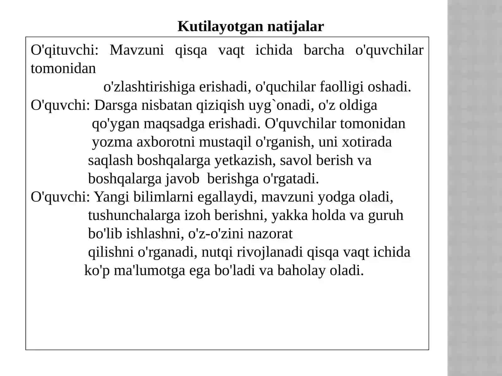 TARIX FANI O`QITUVCHISI ISOMIDDINOV DILSHODJONNING KENGAYTIRILGAN DARS ISHLANMASI 3