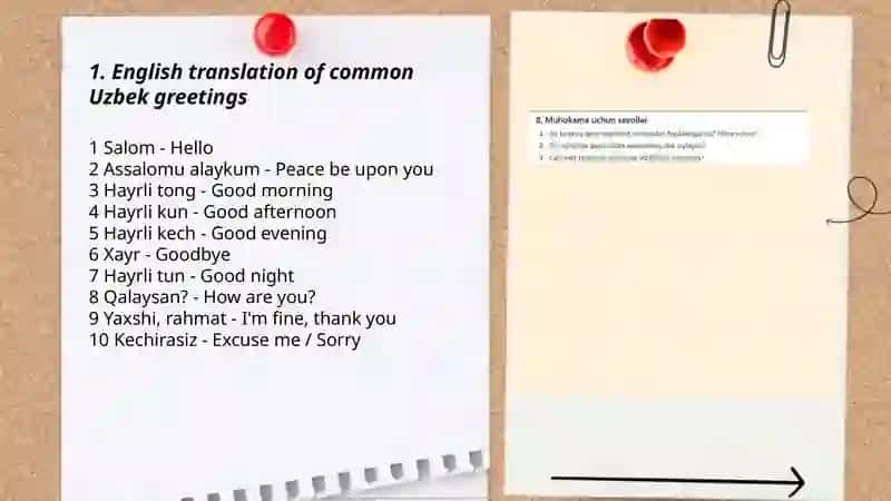 English translation of common Uzbek greetings 3
