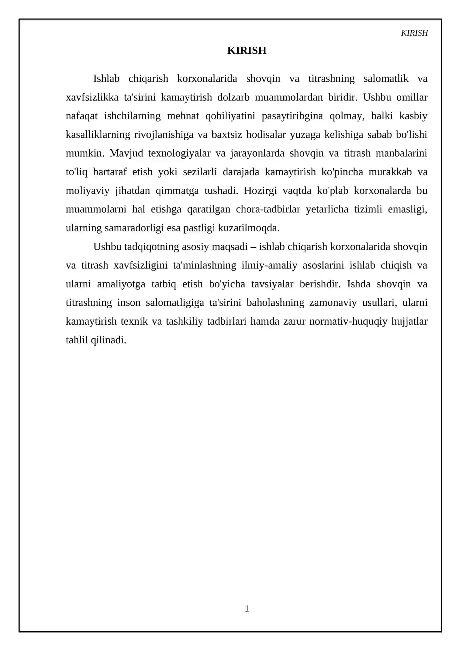 Ishlab chiqarish korxonalarida shovqin va titrash xavfsizligini ta'minlash chora-tadbirlari 3