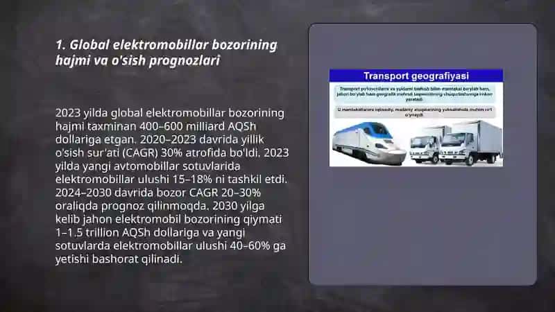 Elektr transport vositalarining global bozor tendensiyalari va istiqbollari 3